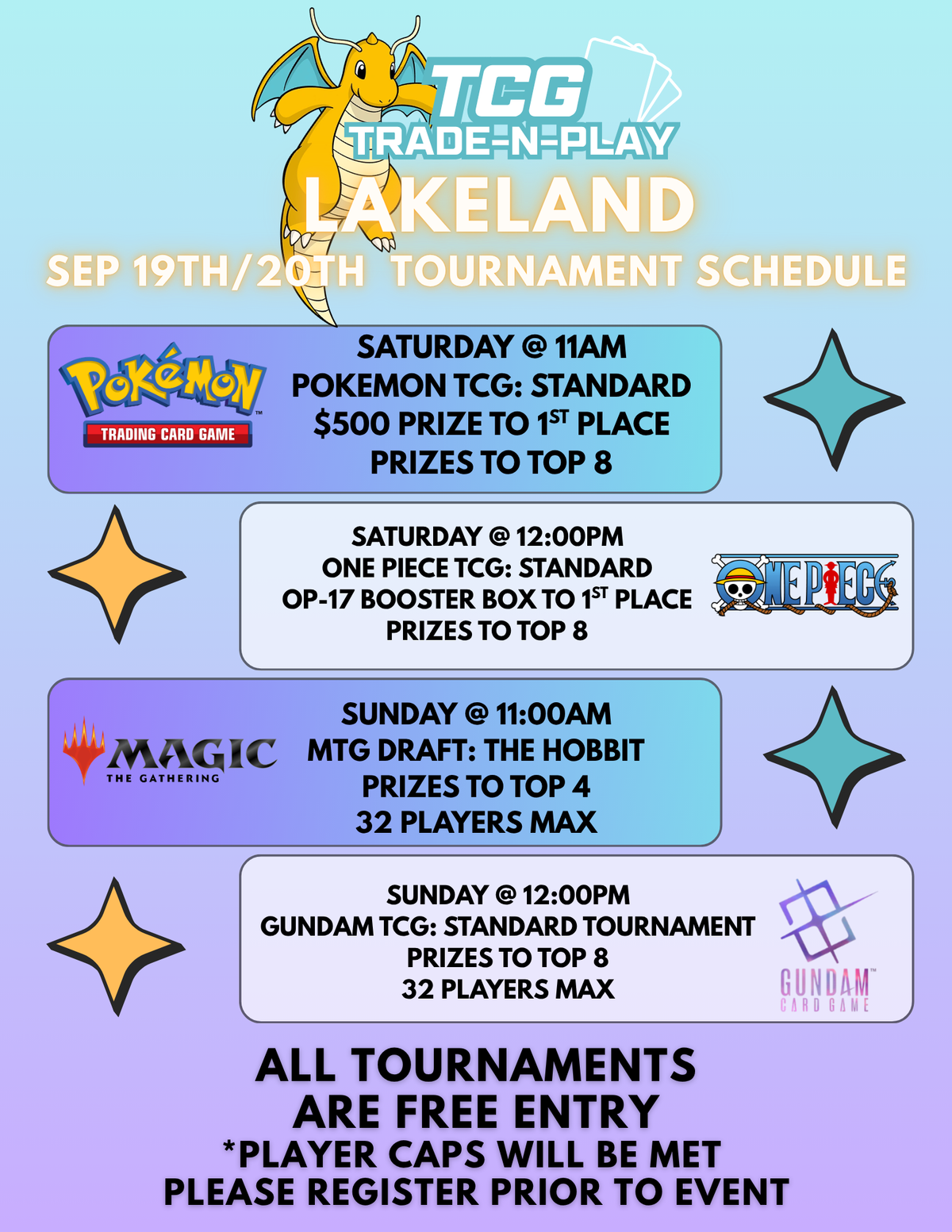 Lakeland Trade N Play Tournaments - Sept 19/20
