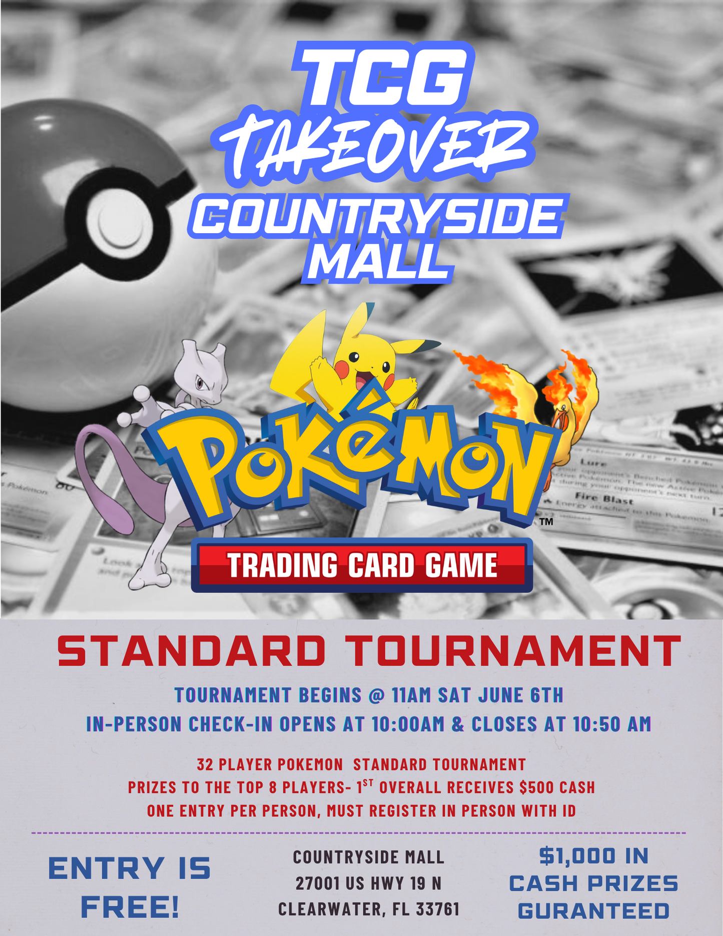 FREE Pokemon Cash Tournament - Countryside Mall (June 6)